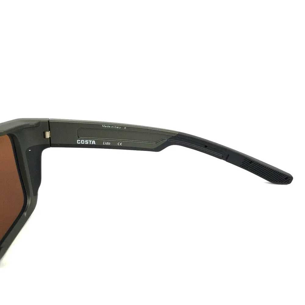Costa Sunglasses Lido 06S9104 910410 Steel Gray Metallic Green Mirror 580G - Picture 8 of 13